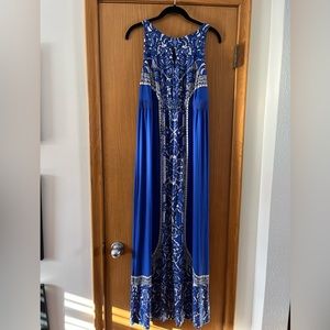Soma, maxi dress, blue/multicolor, size M